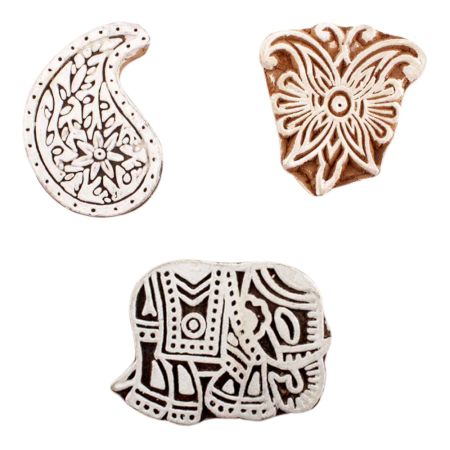 Set of 3 Piece New Mix Wooden Printing Block